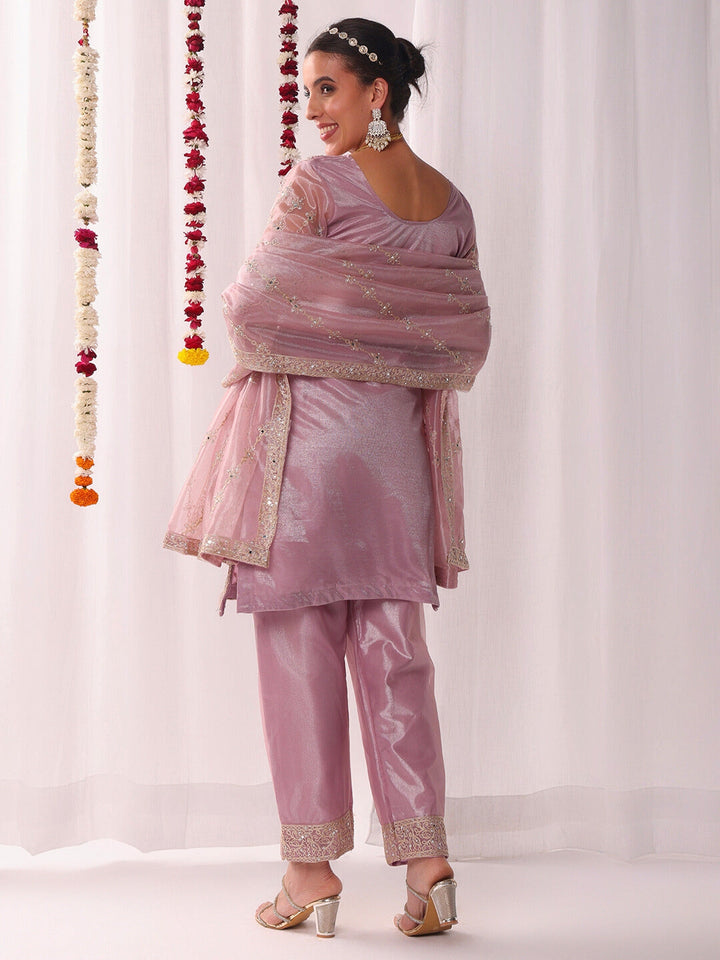 Dori Embroidered & Mirror Work Organza Kurta Set