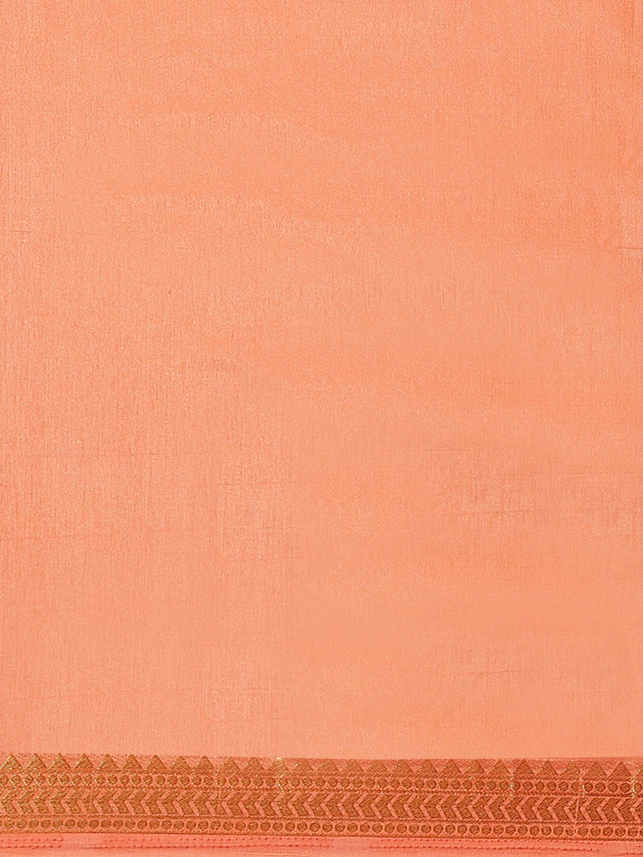 Handloom Chanderi Saree with intricate Resham Embroidered Floral motifs & Zari Border