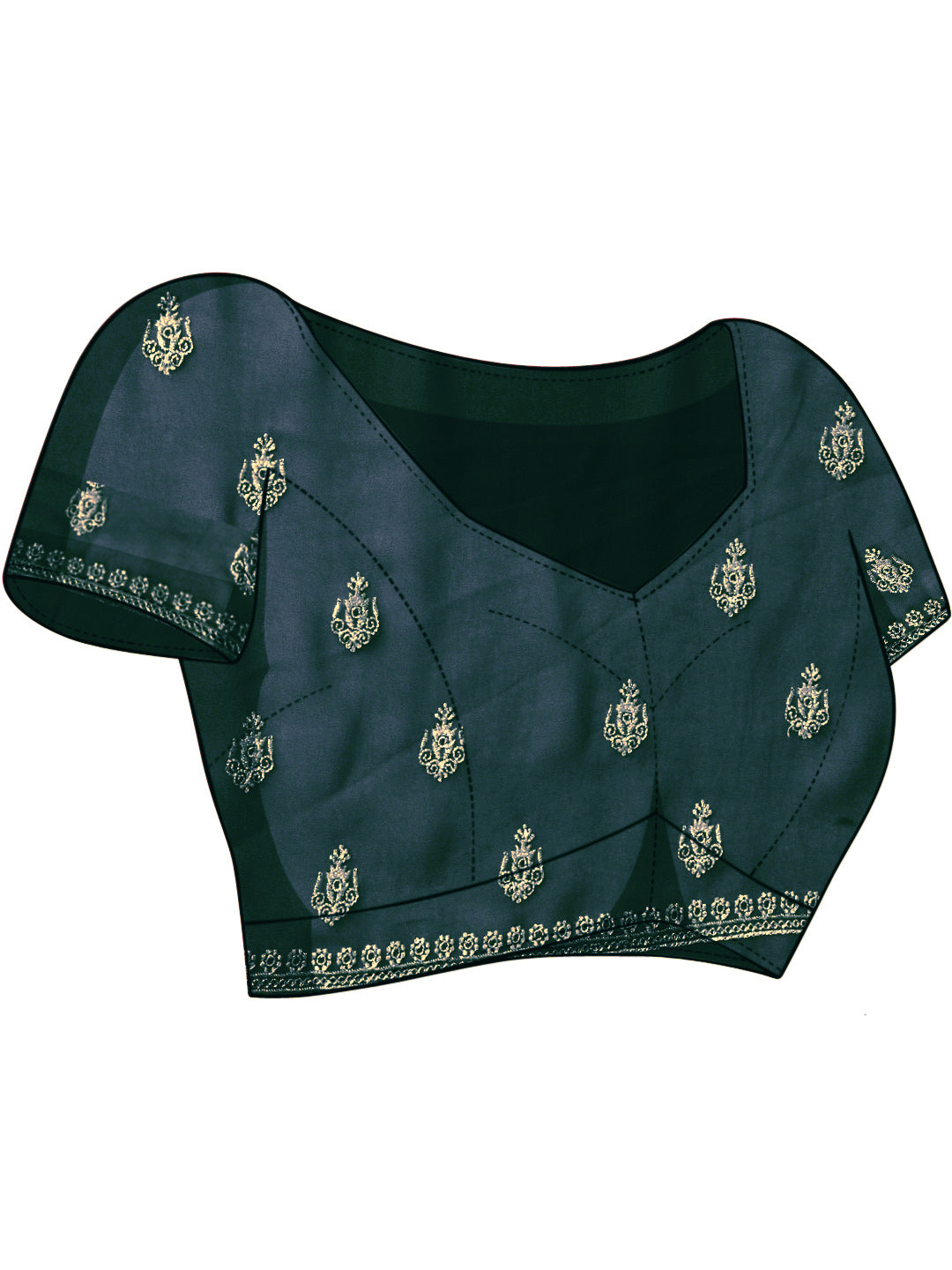 Teal Georgette Saree with Crystal Embellishments