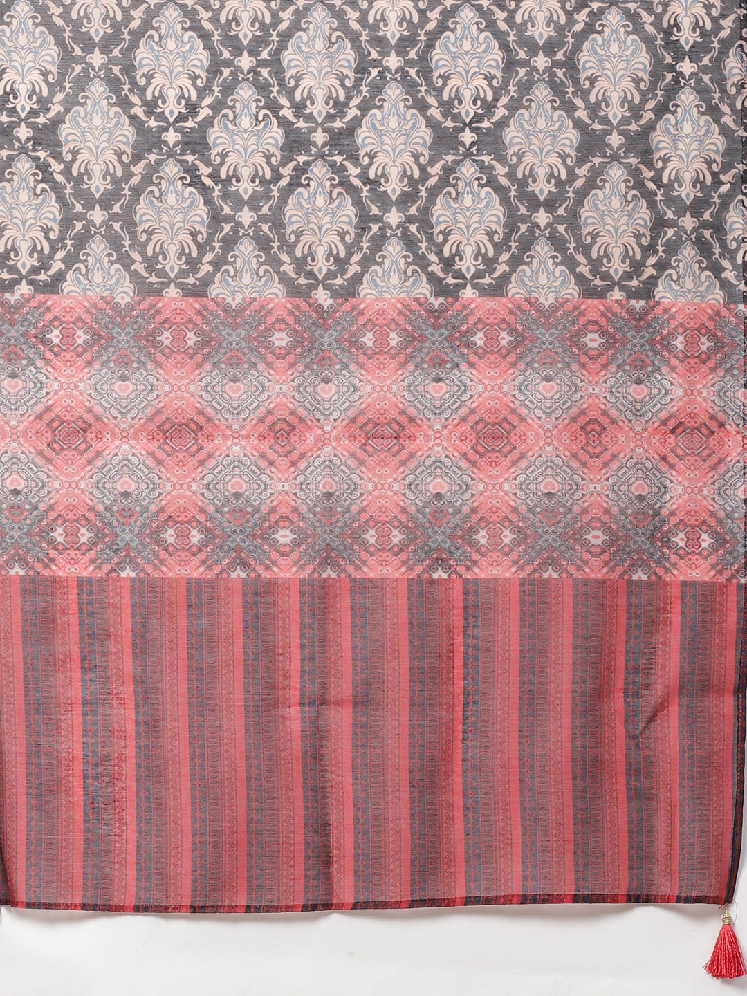 Chanderi Silk Dress Material with Digital Handloom & Indie Print with Maheshwari Dupatta