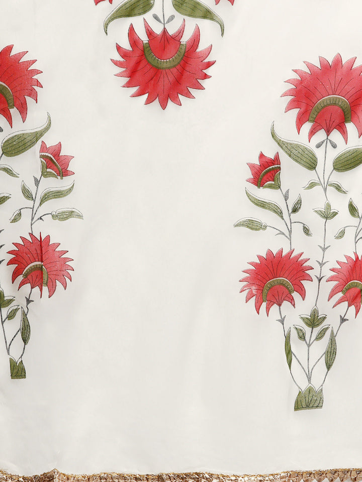Summer Floral Print Kurta Pallazo Set