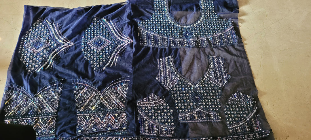 Midnight Sparkle Geometric Lehenga