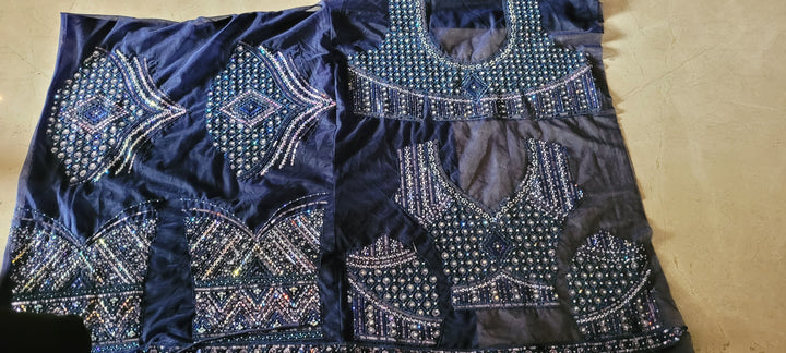 Midnight Sparkle Geometric Lehenga