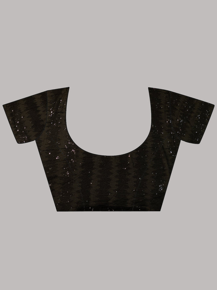 Black & Gold Allover Sequin Embroidered Saree with Abstract patterns