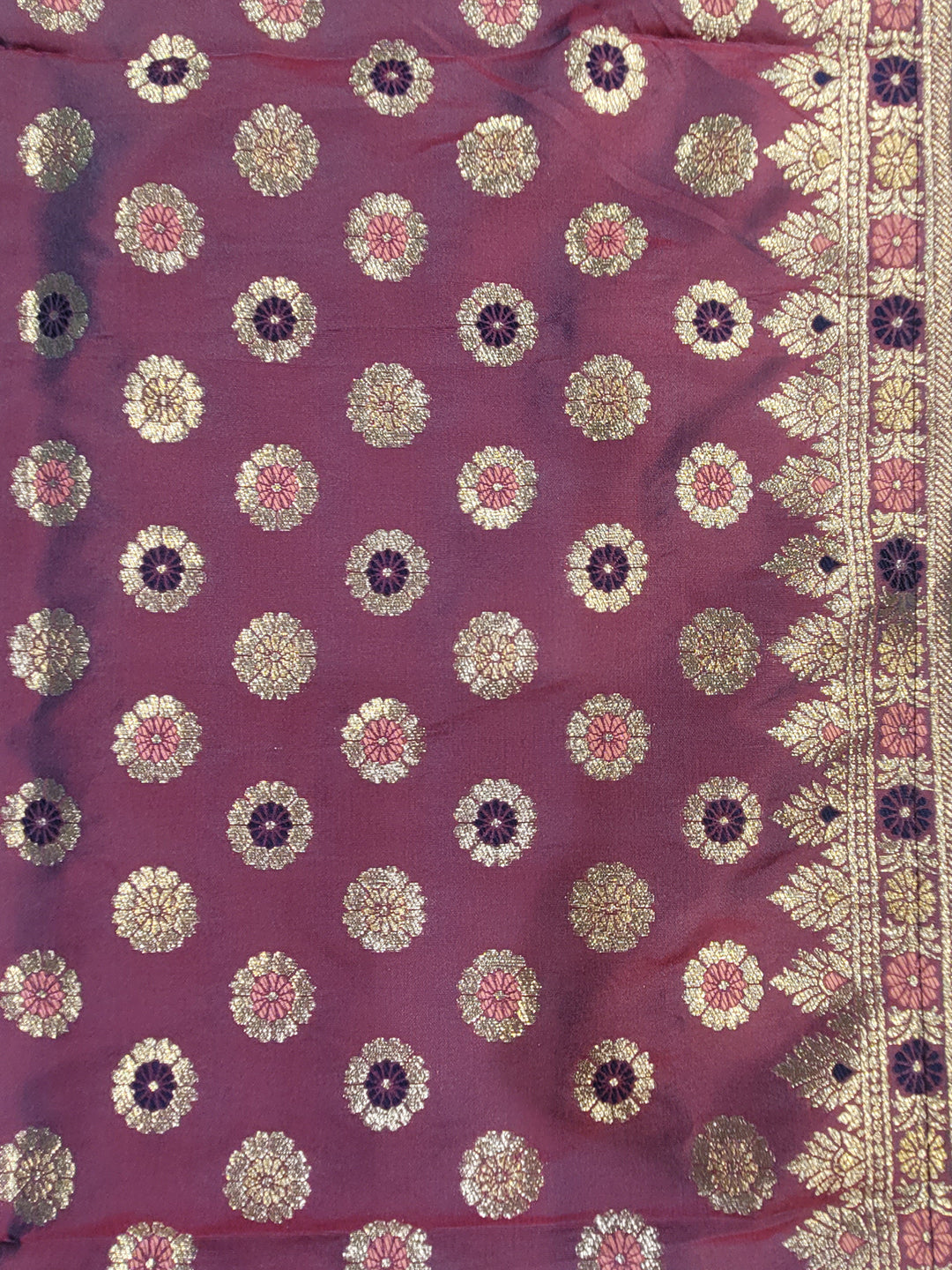 Banarasi Weave Paisley Border Anarkali with Dupatta in Purple