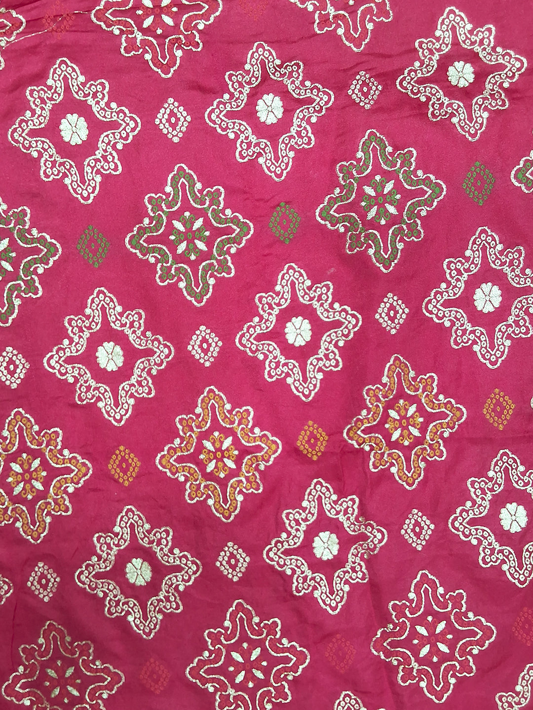 Rani Pink Zari Woven Geometric Saree with Motif Pallu