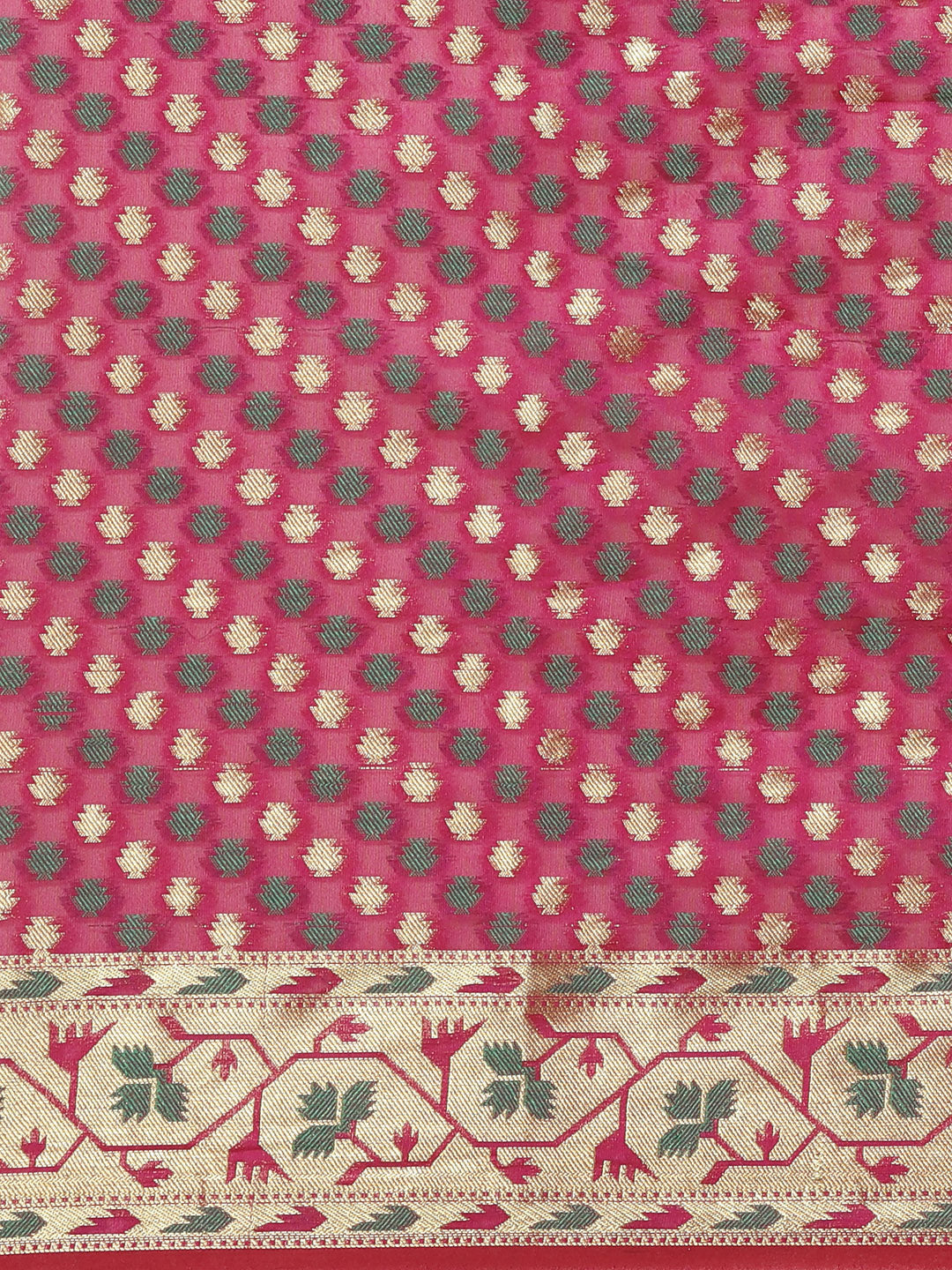Banarasi Heritage of India Saree with Gold Zari &  Resham Weaving in Geometrical Pattern