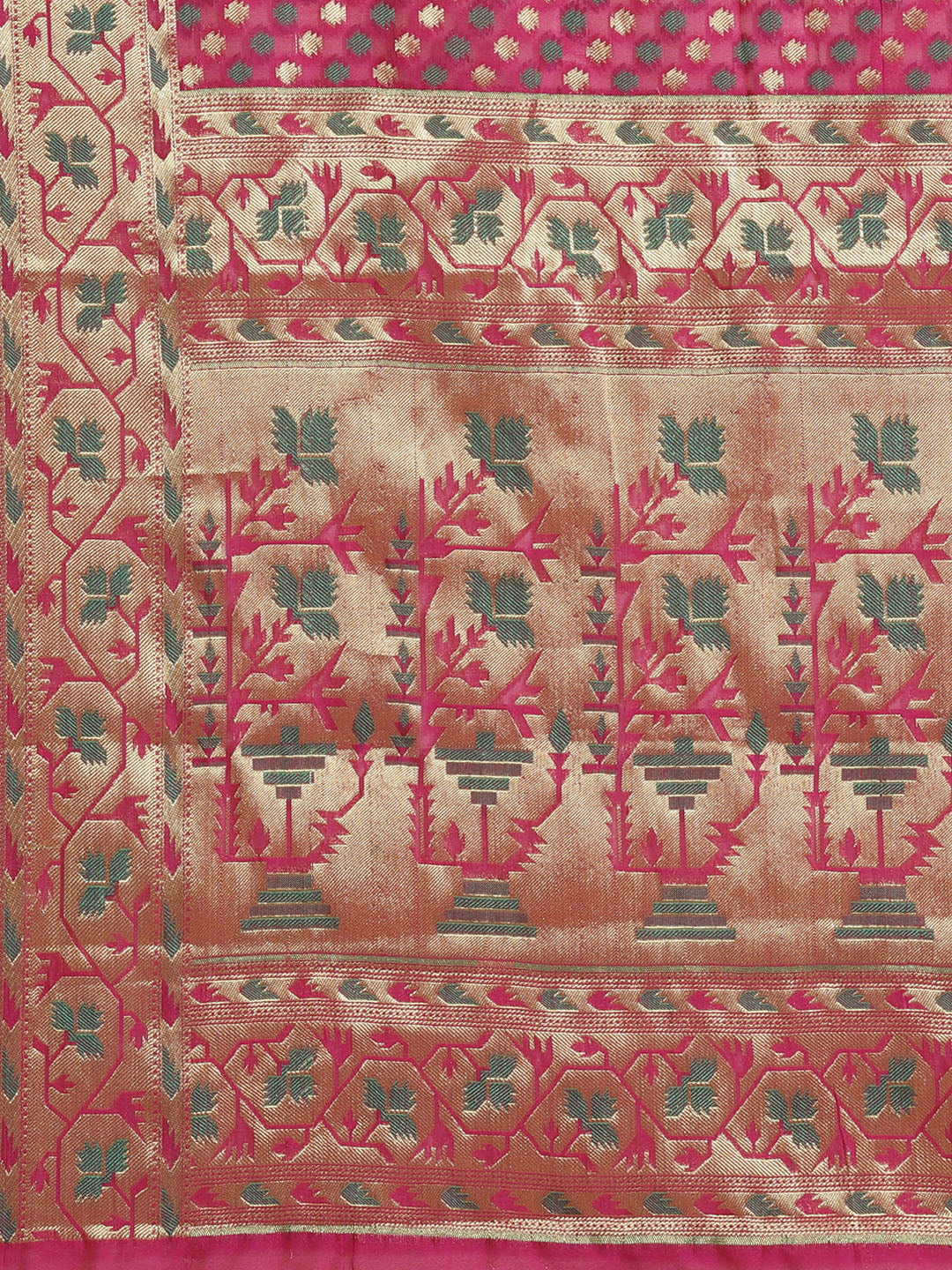 Banarasi Heritage of India Saree with Gold Zari &  Resham Weaving in Geometrical Pattern