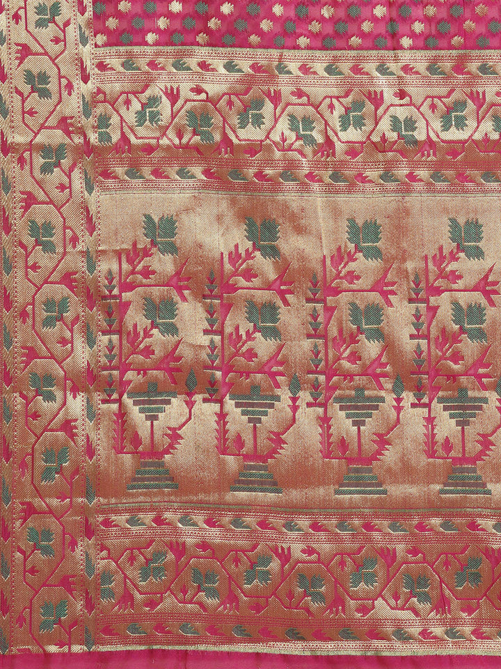 Banarasi Heritage of India Saree with Gold Zari &  Resham Weaving in Geometrical Pattern