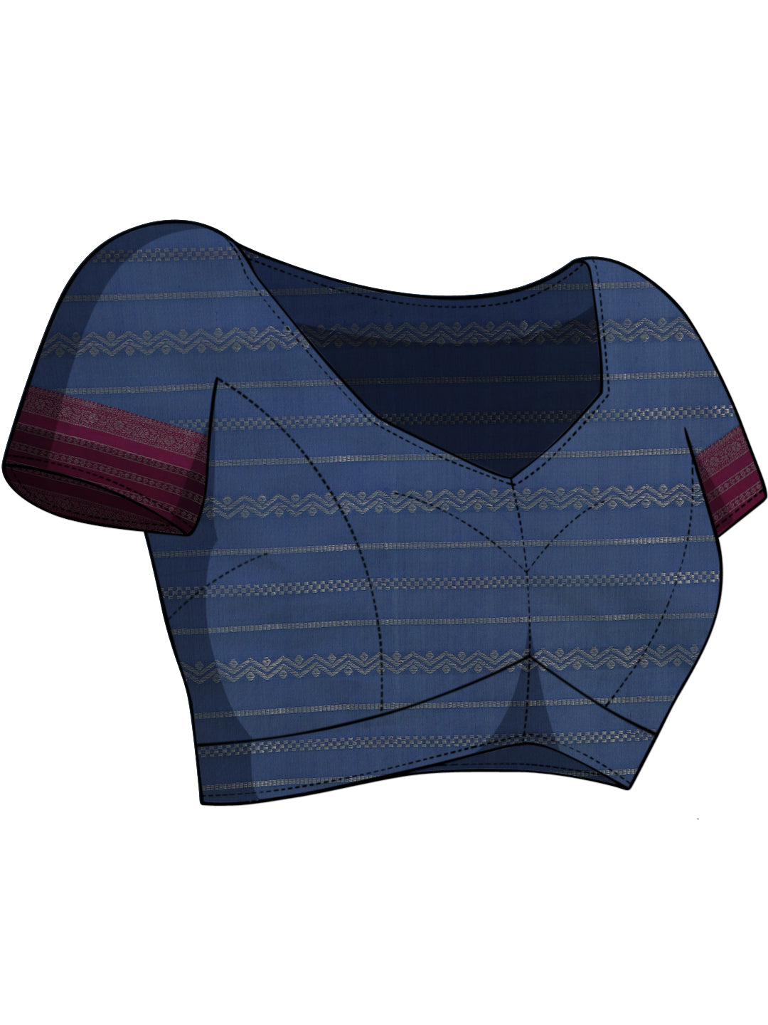 Blue Chanderi Silk Stripes Woven Traditional Saree