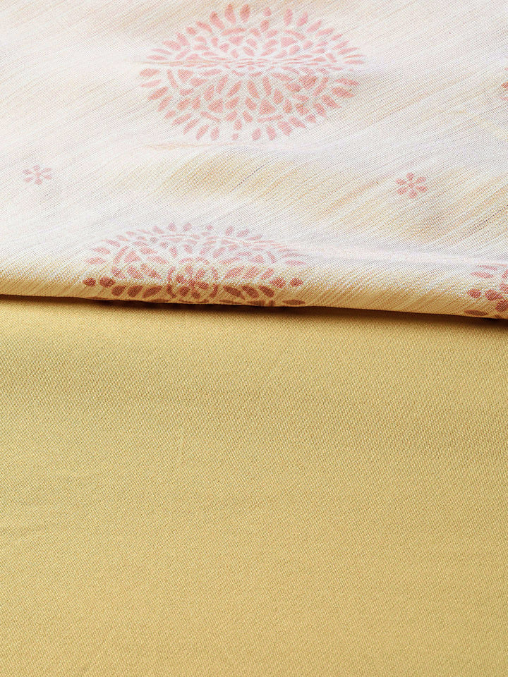 Flared Printed Kurta Dress with Copper block print