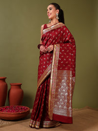 Chhabra 555 Banarasi Zari Woven Traditional Handloom Silk Saree with Intricate Floral Motifs 
