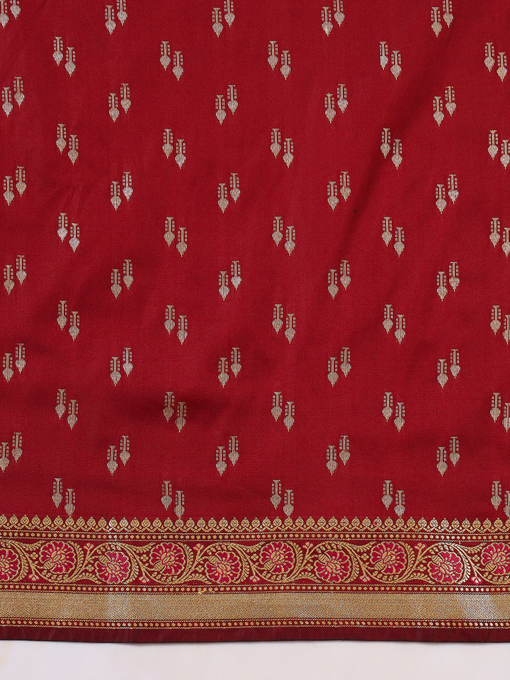 Banarasi Zari Woven Traditional Handloom Silk Saree with Intricate Floral Motifs