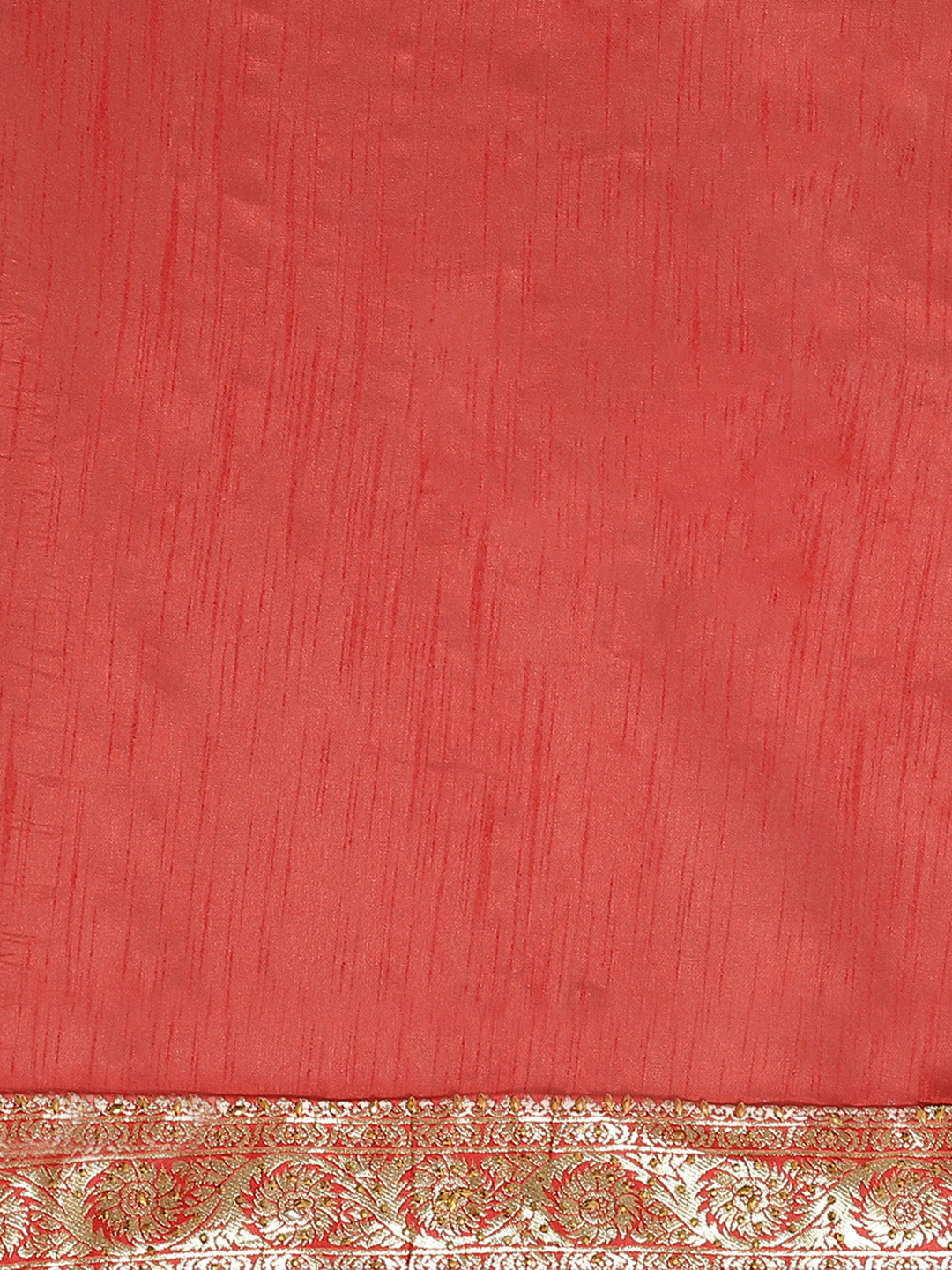 Traditional Kundan Embellished Saree with Royal Contrast Brocade Border