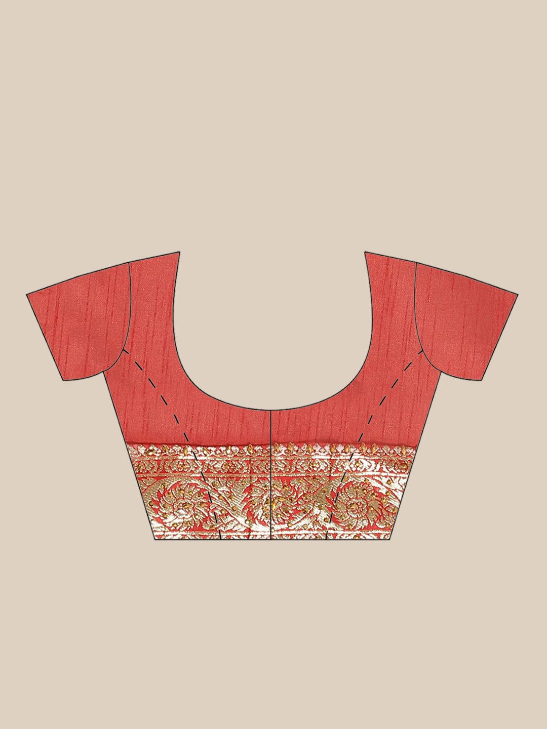 Traditional Kundan Embellished Saree with Royal Contrast Brocade Border