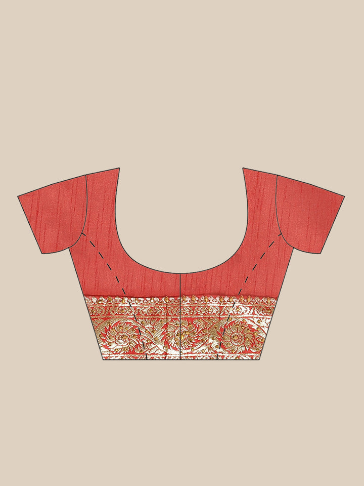 Traditional Kundan Embellished Saree with Royal Contrast Brocade Border