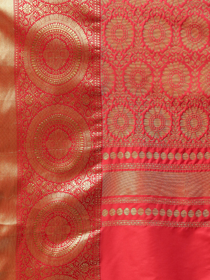 Bengali Style Silk Saree with Contrast Borders and Zari Weaving