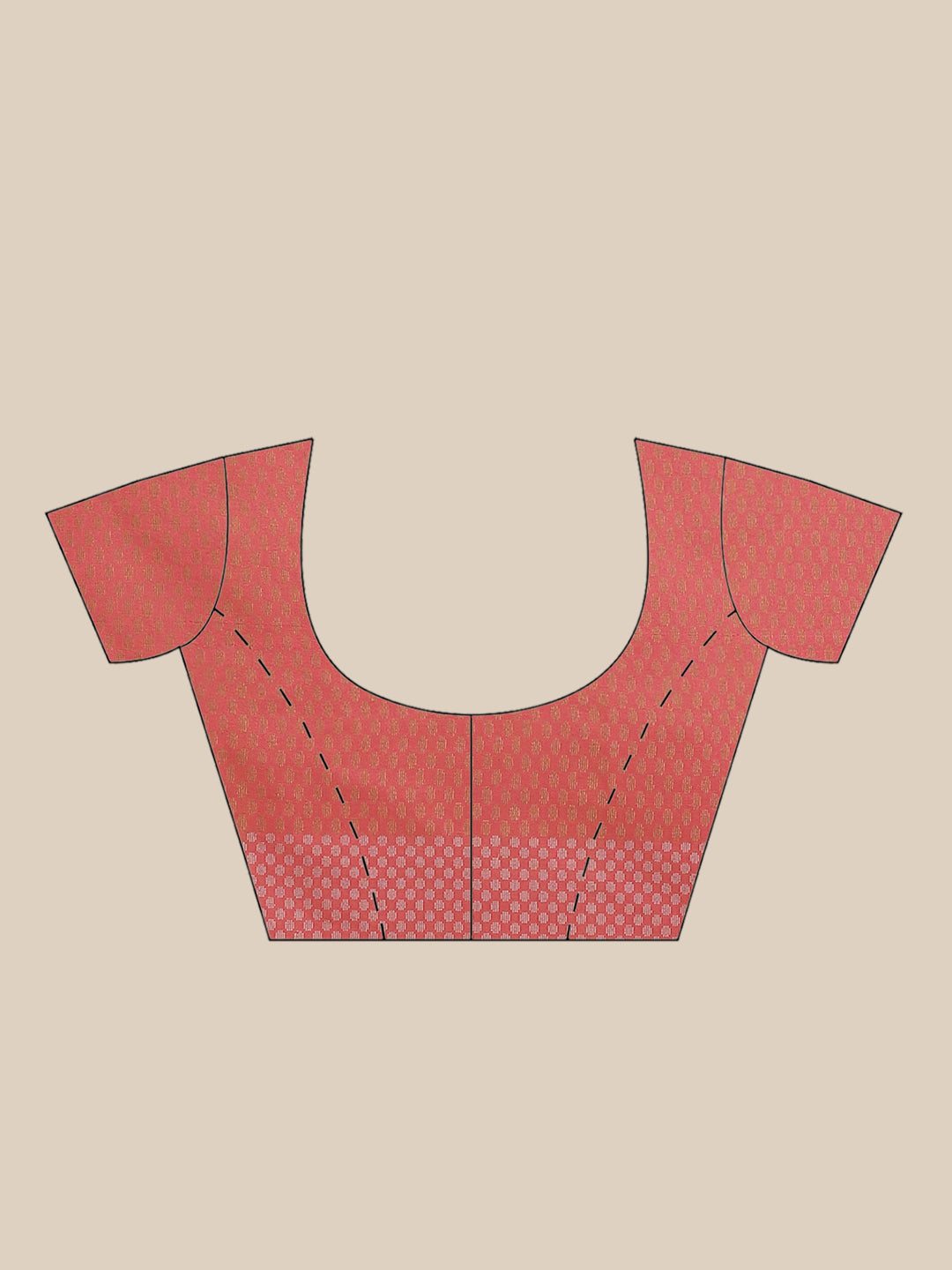 Handloom Chanderi Saree with Tropical woven patterns and a Temple style border