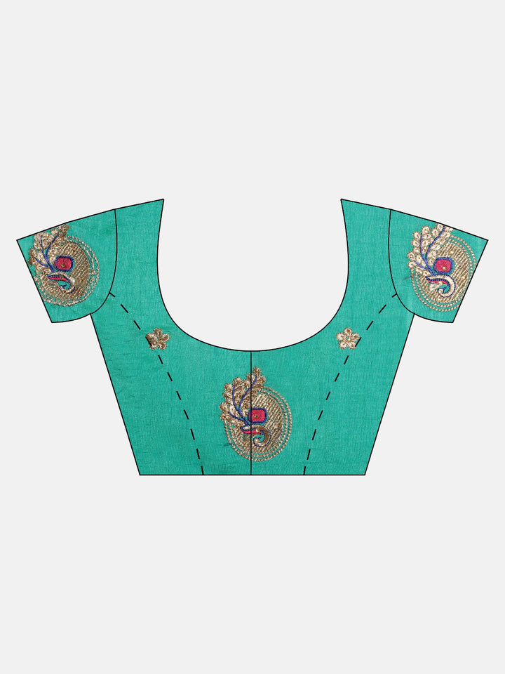 Checked Gharchola Style Saree with Peacock Motif Blouse