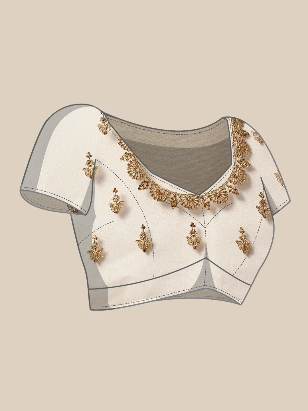 Chandni Grey Resham Embroidered Net Saree with Zari and Crystal Embellishments