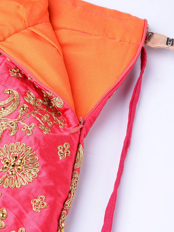 Ombre Semi-stitched Lehenga set with Floral Zari embroidery