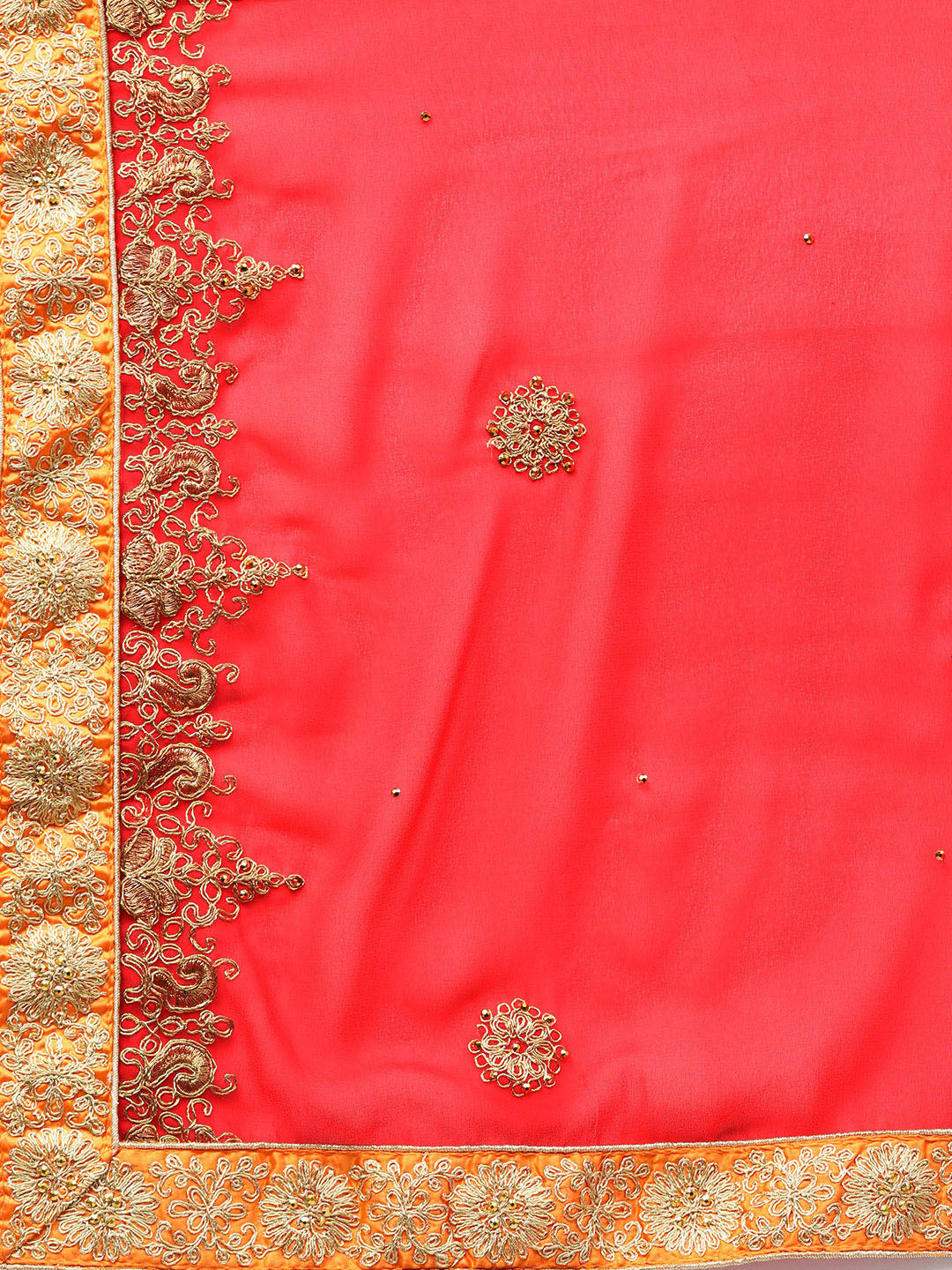 Ombre Semi-stitched Lehenga set with Floral Zari embroidery