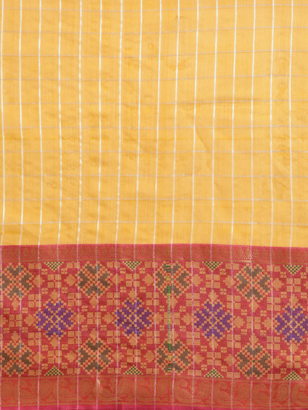 Chanderi Checkered Woven Saree