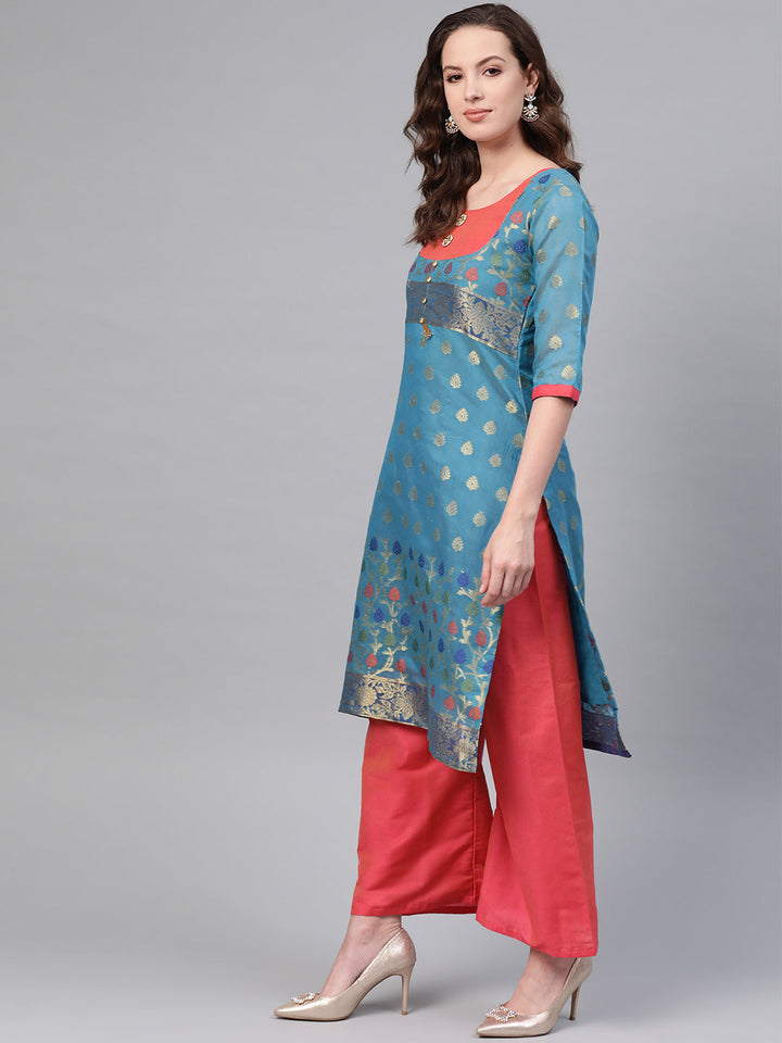 Mughal Style Kurta Set with Banarasi Handloom dupatta