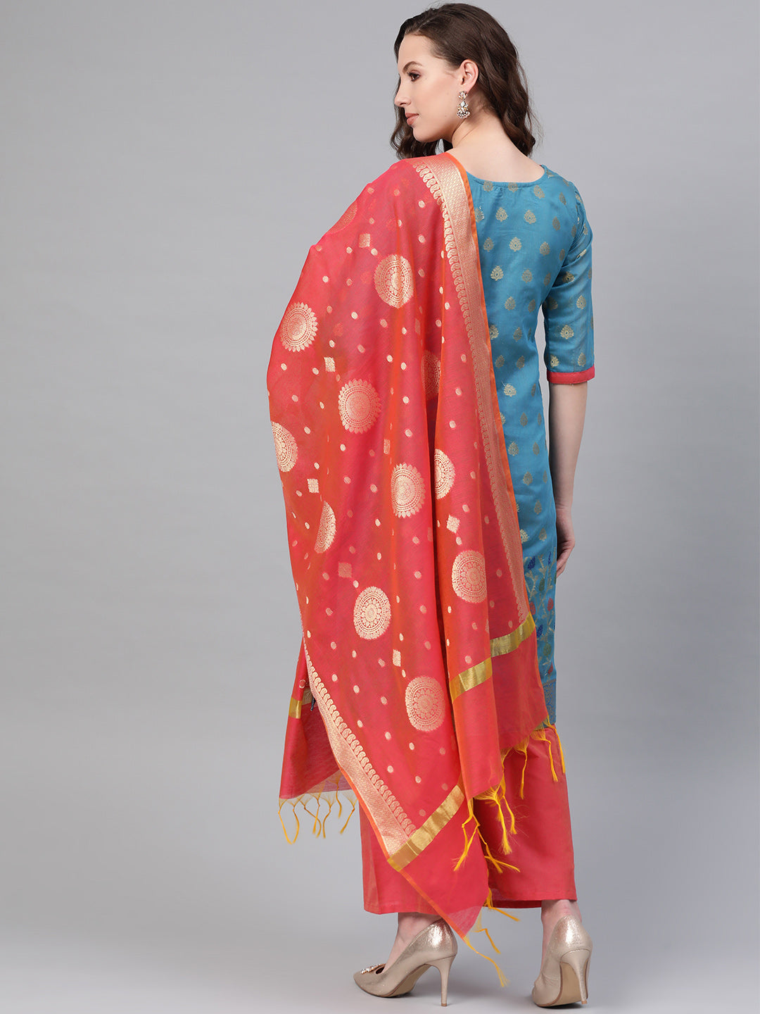 Mughal Style Kurta Set with Banarasi Handloom dupatta