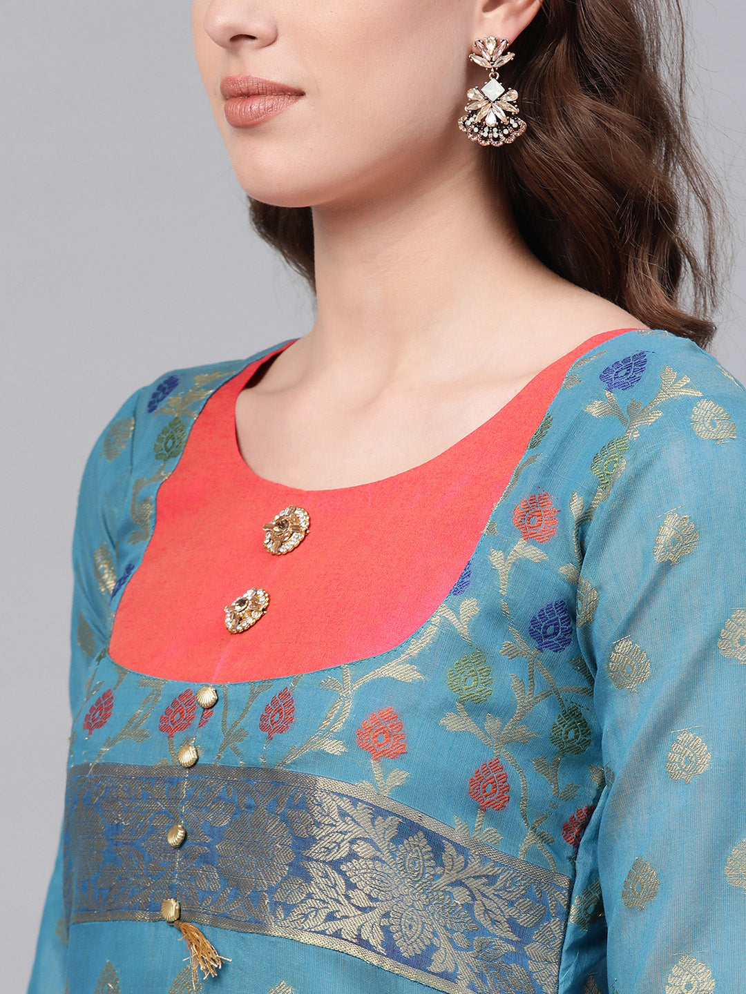 Mughal Style Kurta Set with Banarasi Handloom dupatta