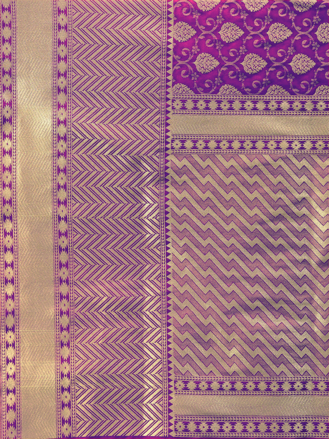 Banarasi Handloom Silk Saree with Zari Woven Floral Motifs