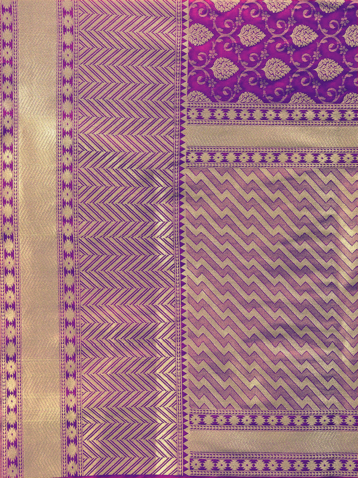 Banarasi Handloom Silk Saree with Zari Woven Floral Motifs