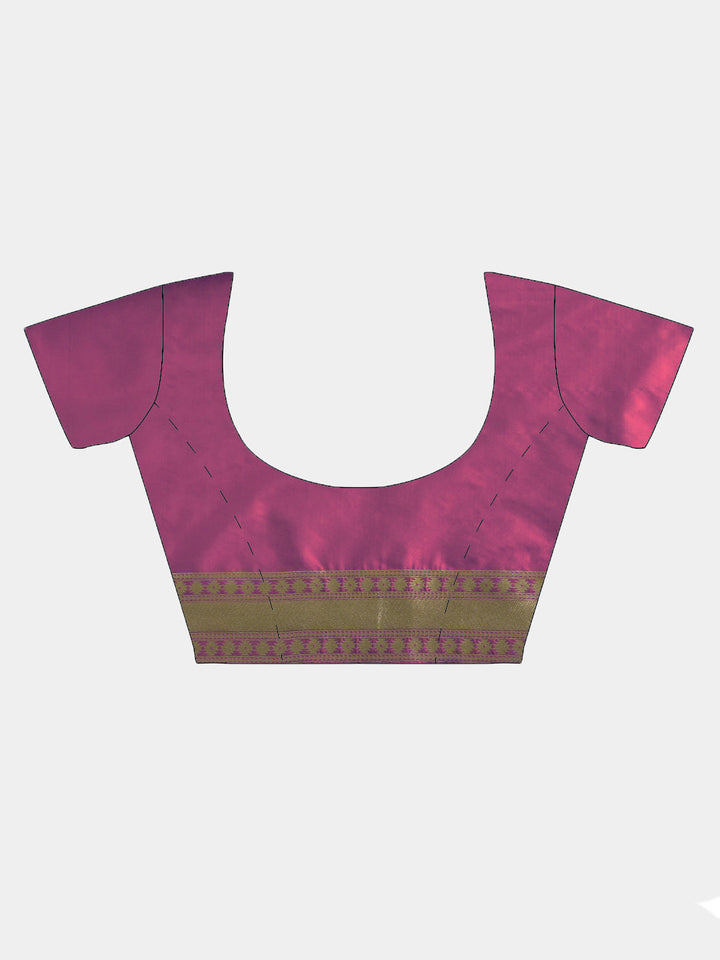 Banarasi Handloom Silk Saree with Zari Woven Floral Motifs