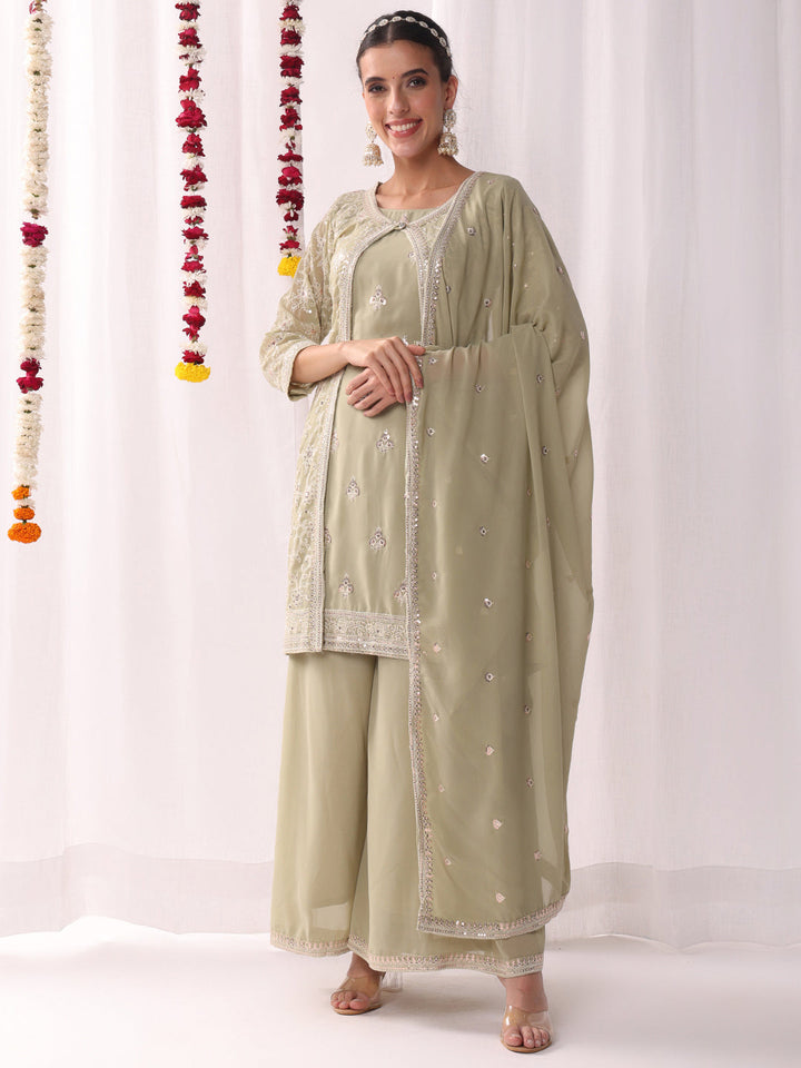 Resham Schiffli Embroidered Co-ord Set
