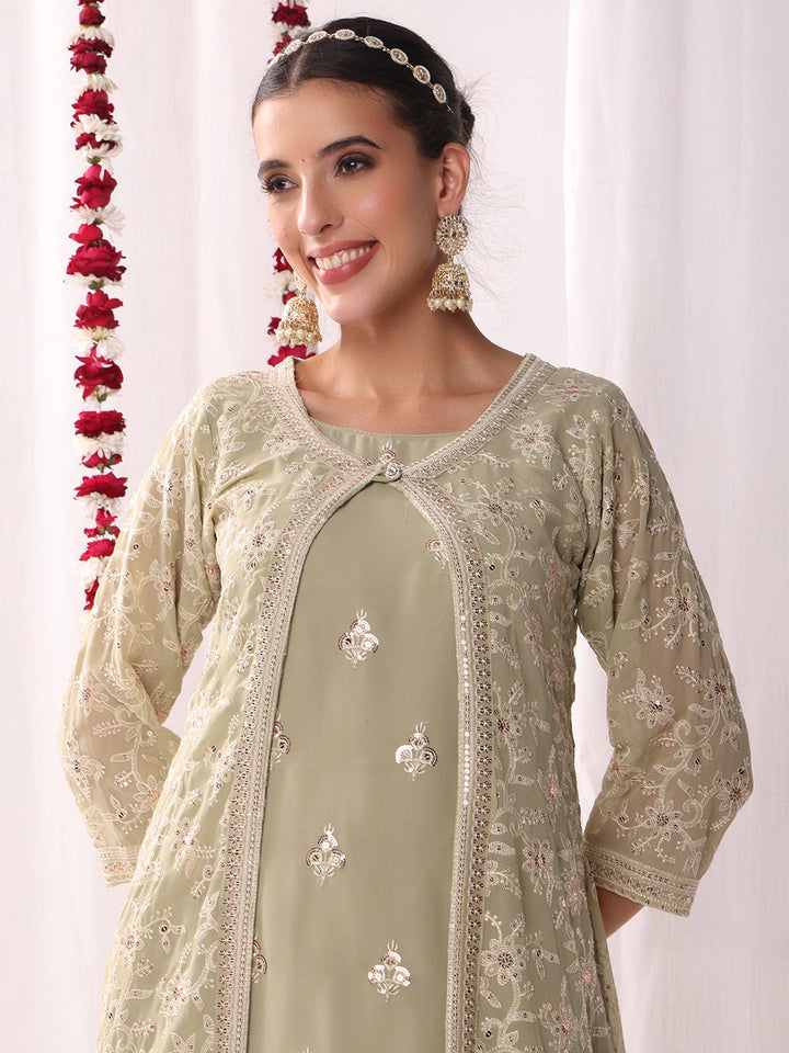 Resham Schiffli Embroidered Co-ord Set