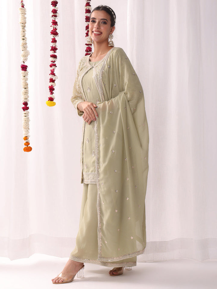 Resham Schiffli Embroidered Co-ord Set