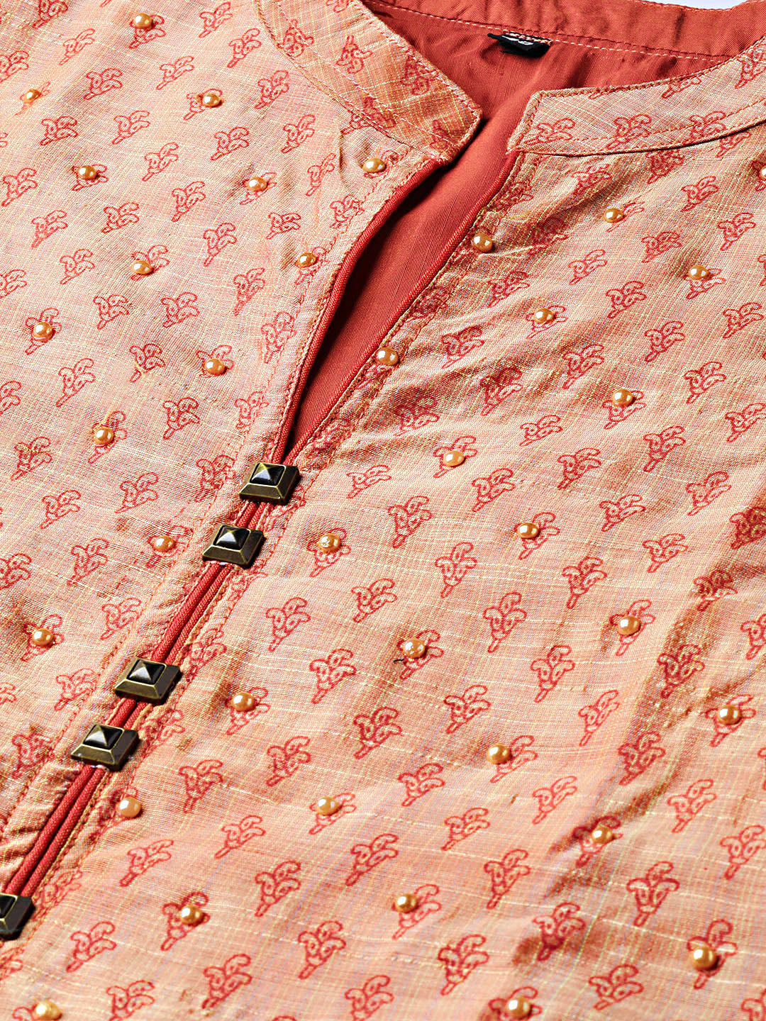 Anarkali Printed Dress with Ikat Inspired Print