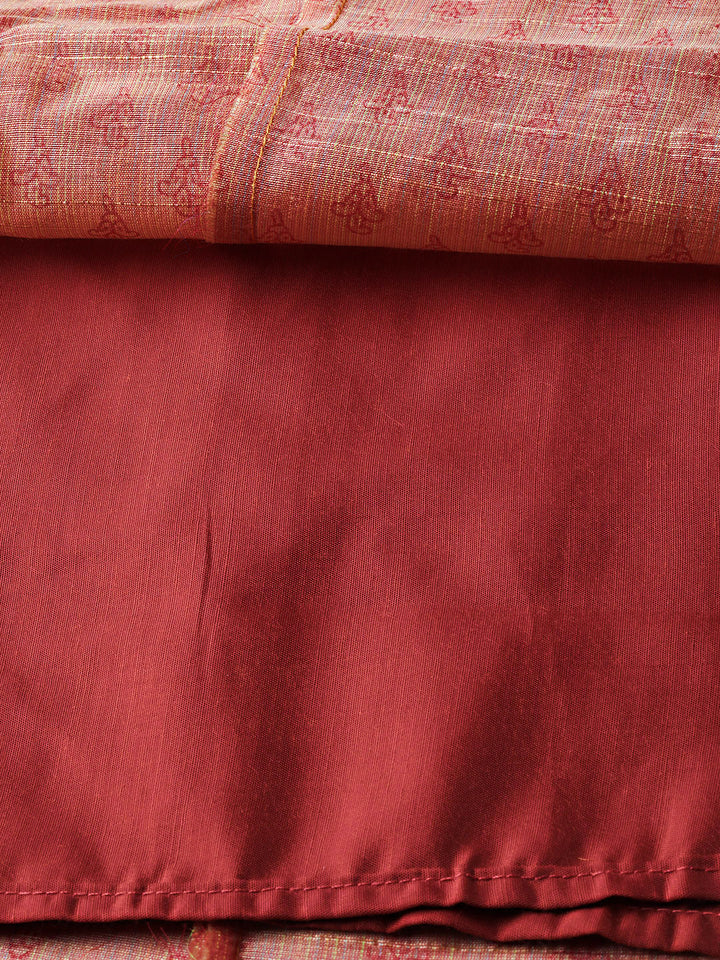 Anarkali Printed Dress with Ikat Inspired Print