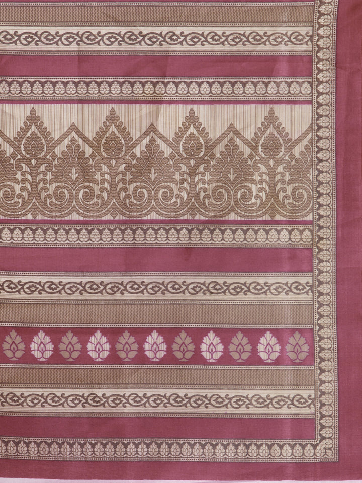 Purple Wine Art Silk Floral Printed Saree