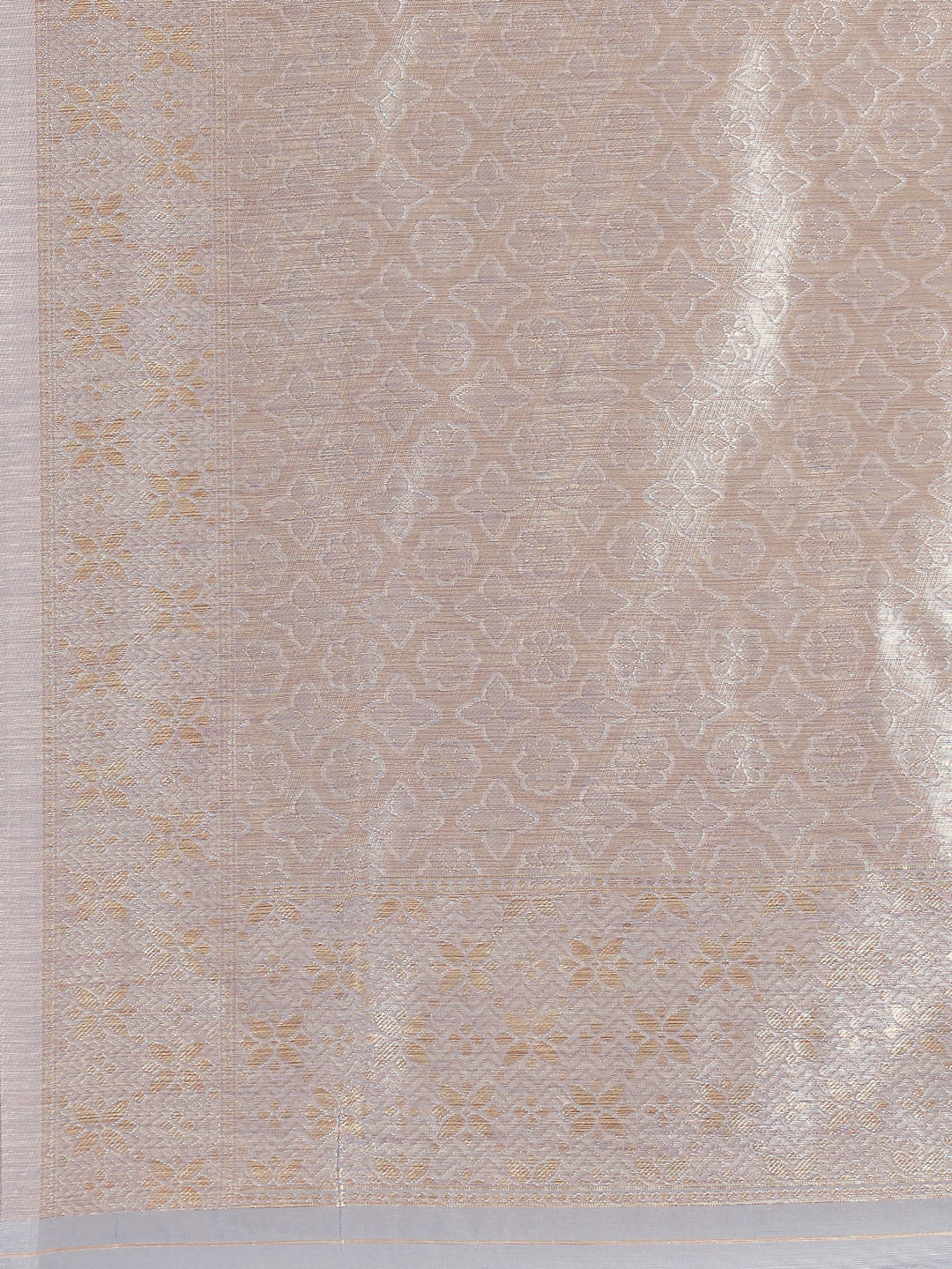Grey Chanderi Cotton Gold Traditional Woven Saree with Ambi Motifs