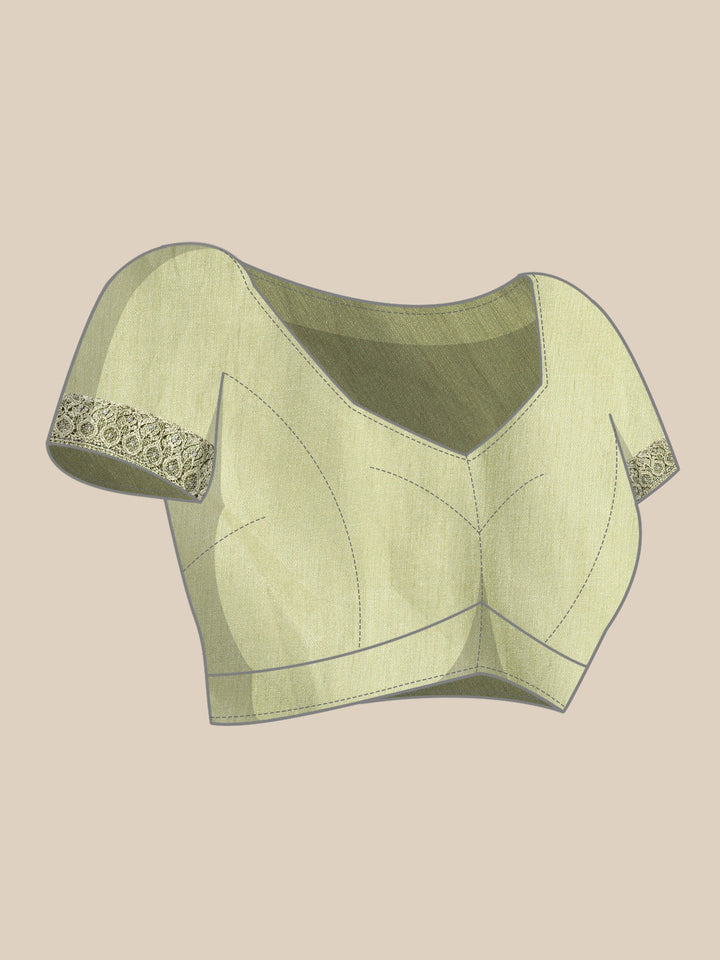 Olive Green Sequences Embellished Net Saree With Cutwork Border