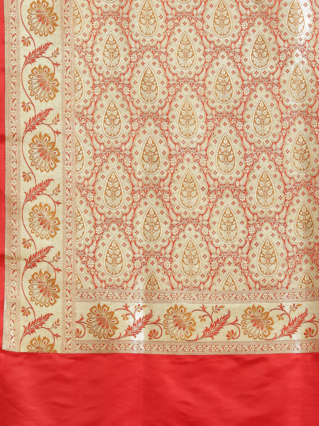 Mustard Kanjeevaram Wedding Silk Saree With Gold Zari & Contrast Pallu