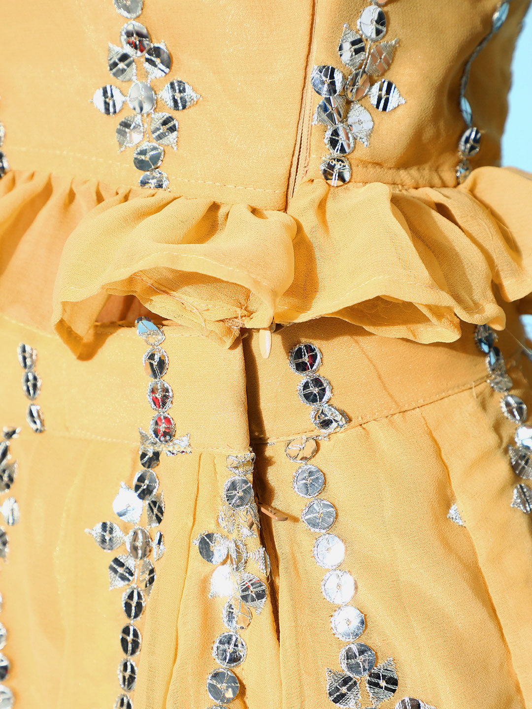 Mirror Work Kurta With 3 Layered Sharara & Dupatta