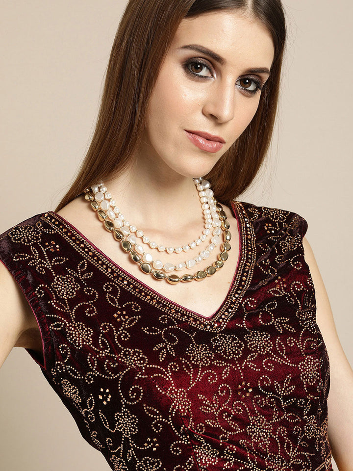 Red Ruffle Lycra Saree with Frills & Velvet Crystal Embellished Blouse