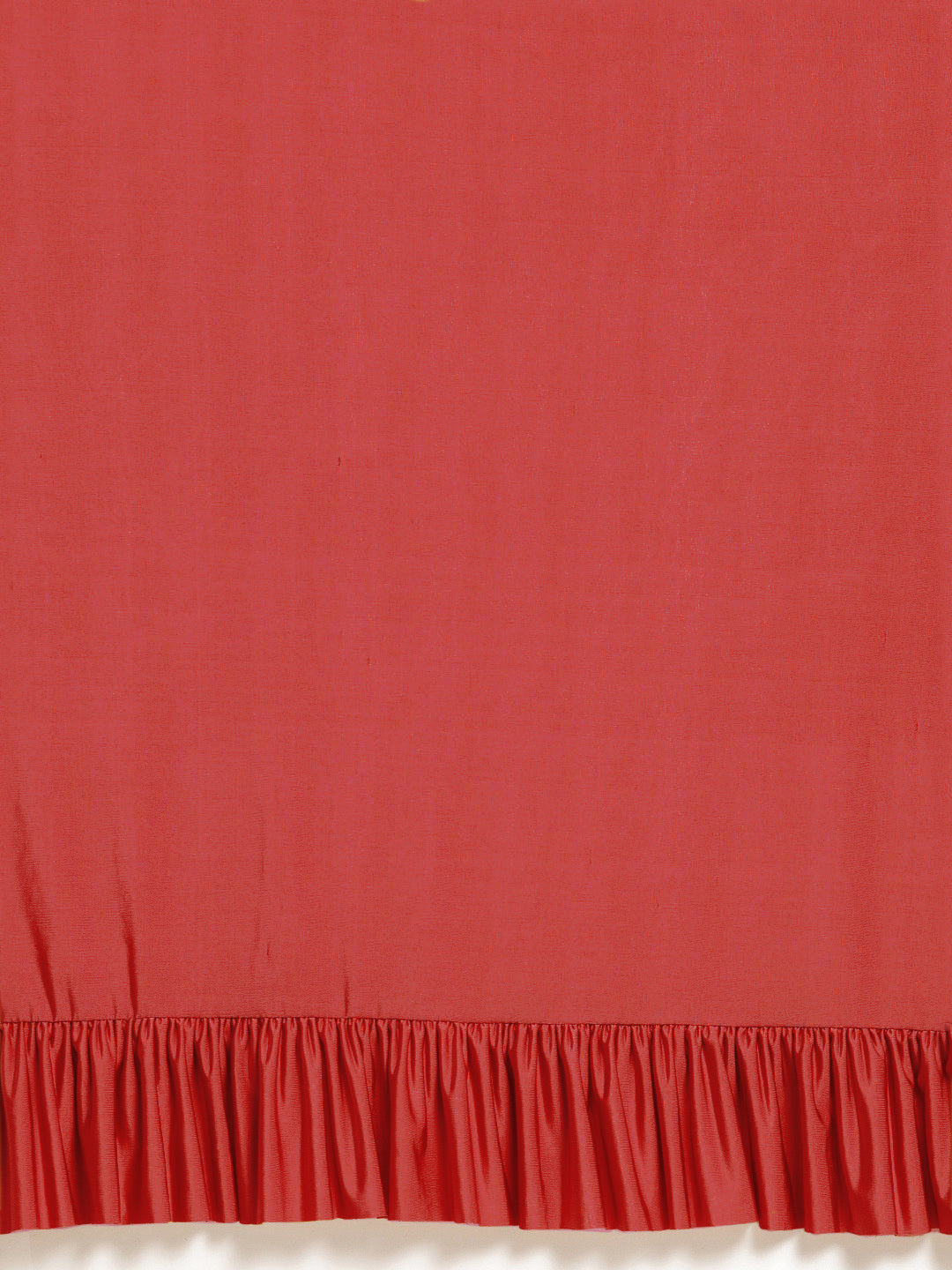 Red Ruffle Lycra Saree with Frills & Velvet Crystal Embellished Blouse