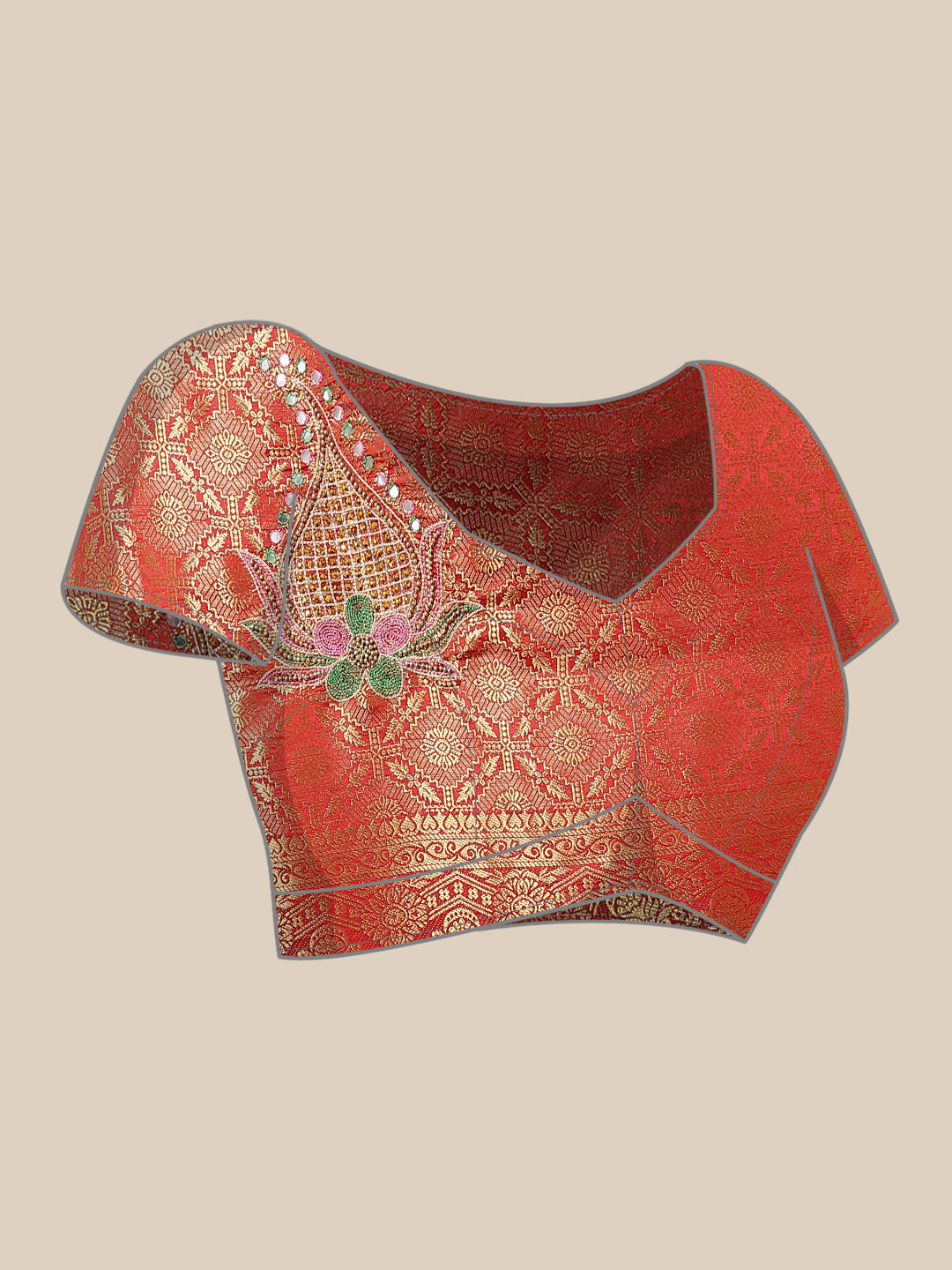 Cream Brocade Banarasi Golden Weaving Embellished Traditional Saree