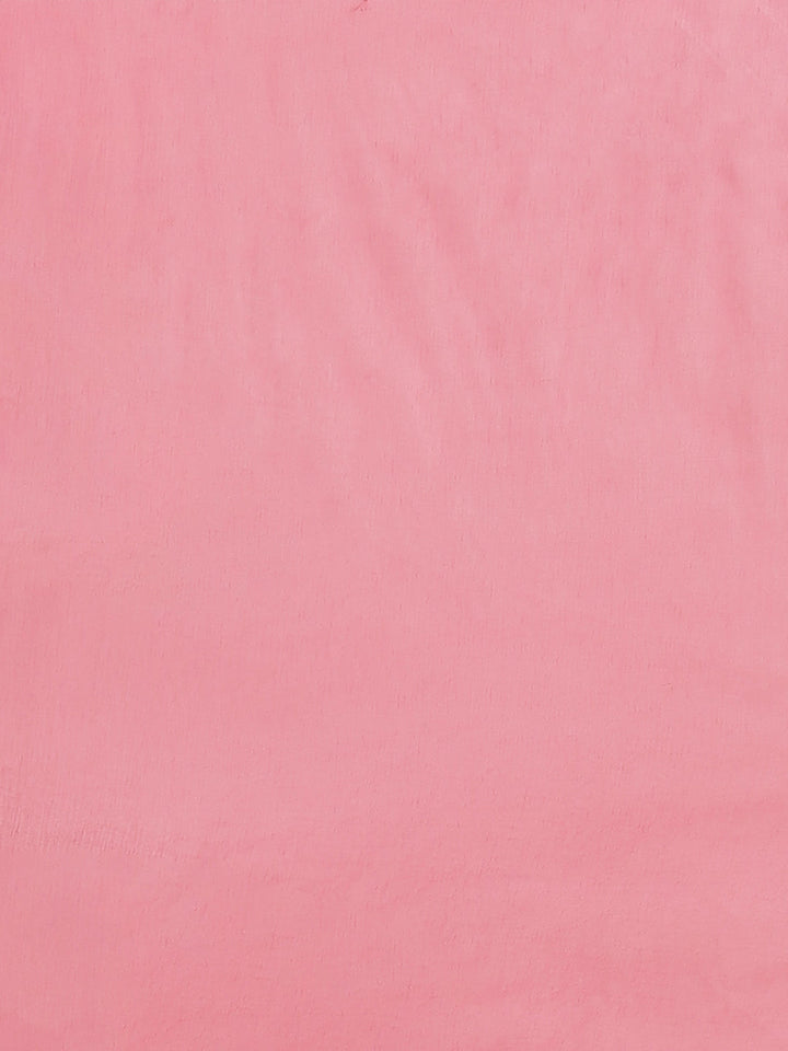 Fuchsia Chiffon Saree with Contemporary Floral Tulip Prints and ColorBlocking
