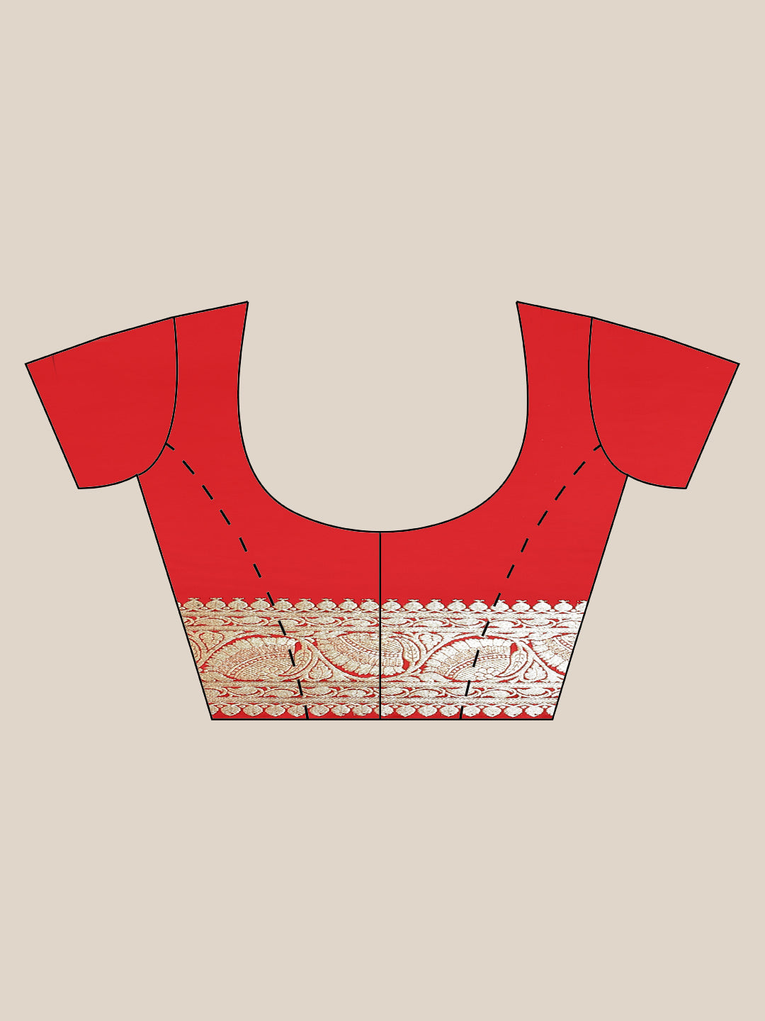 Banarasi Handloom Silk Saree with Contrast Border & Pallu