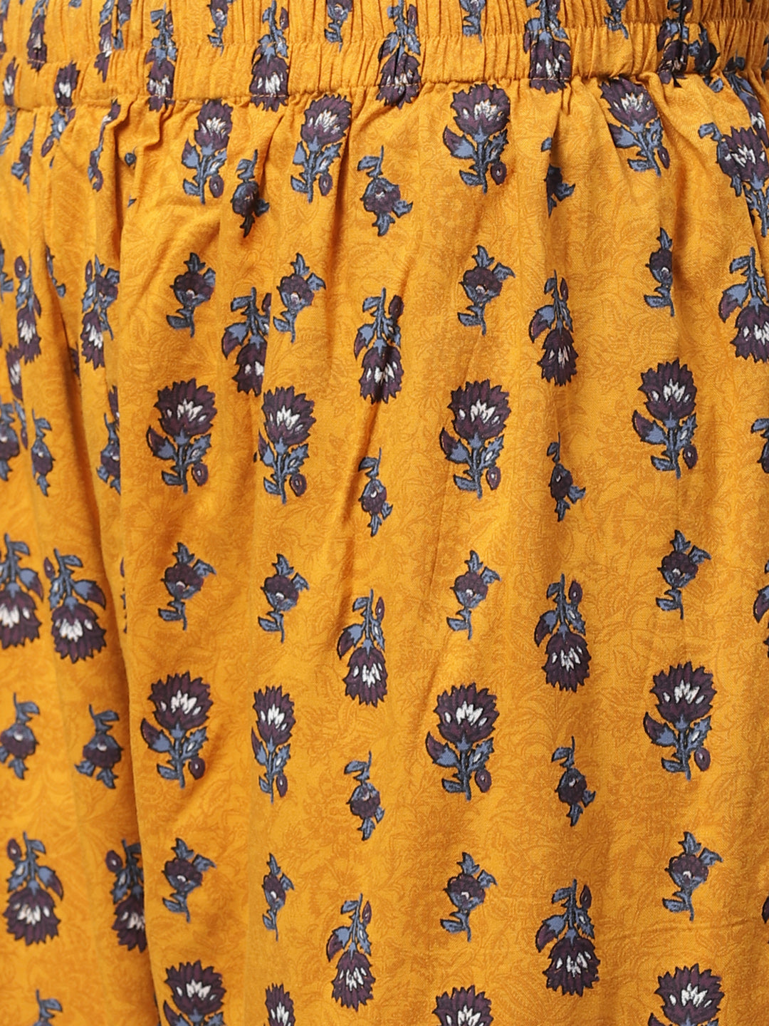 Made to Measure Kurta Pants Set With Floral Block Print and bell sleeves