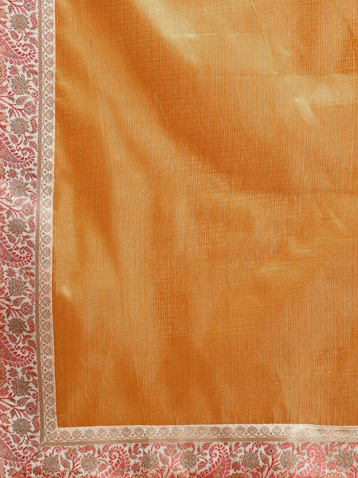 Tussar Silk Banarasi Saree with Meenakari Pattern Border